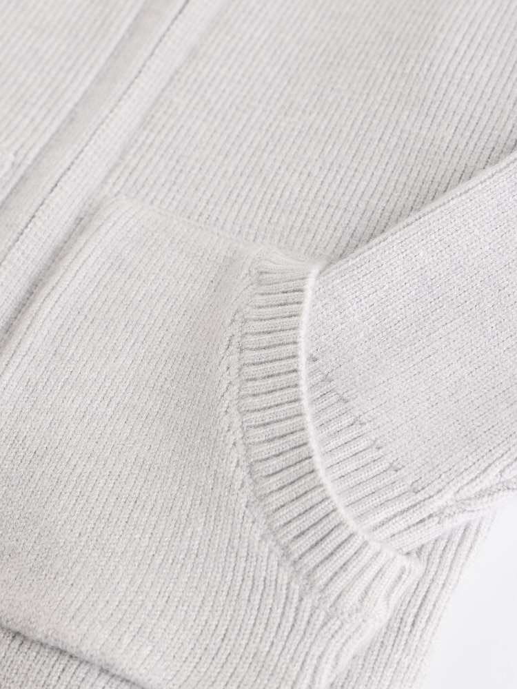 Gri - Set tricotat cu fermoar, Pulover și Pantaloni sport din 100% bumbac, 3 piese (0luni -2ani) - Image 15 of 19