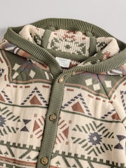 Khaki Green Baby Knitted Hood 100% Cotton Romper (0mths-2yrs) - Image 10 of 13