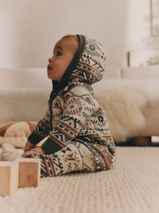 Khaki Green Baby Knitted Hood 100% Cotton Romper (0mths-2yrs) - Image 3 of 13