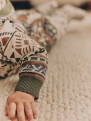 Khaki Green Baby Knitted Hood 100% Cotton Romper (0mths-2yrs) - Image 6 of 13