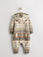 Khaki Green Baby Knitted Hood 100% Cotton Romper (0mths-2yrs) - Image 8 of 13