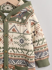 Khaki Green Baby Knitted Hood 100% Cotton Romper (0mths-2yrs) - Image 9 of 13