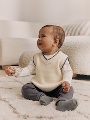 Neutral/Mono - Zestaw 3 częściowy z dzianinową kamizelką i legginsami (0 mies. – 2 lata) - Image 1 of 14