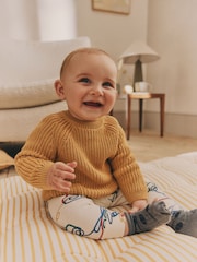 Ochre Yellow Transport Baby Knitted Top and Leggings Set (0mths-2yrs) - Image 1 of 15