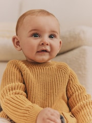 Ochre Yellow Transport Baby Knitted Top and Leggings Set (0mths-2yrs) - Image 4 of 15
