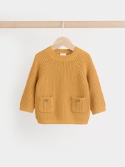 Ochre Yellow Transport Baby Knitted Top and Leggings Set (0mths-2yrs) - Image 7 of 15