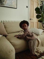 Brown Check Baby 100% Cotton Knitted Jumper and Trousers 3 Piece Set (0mths-2yrs) - Image 3 of 18