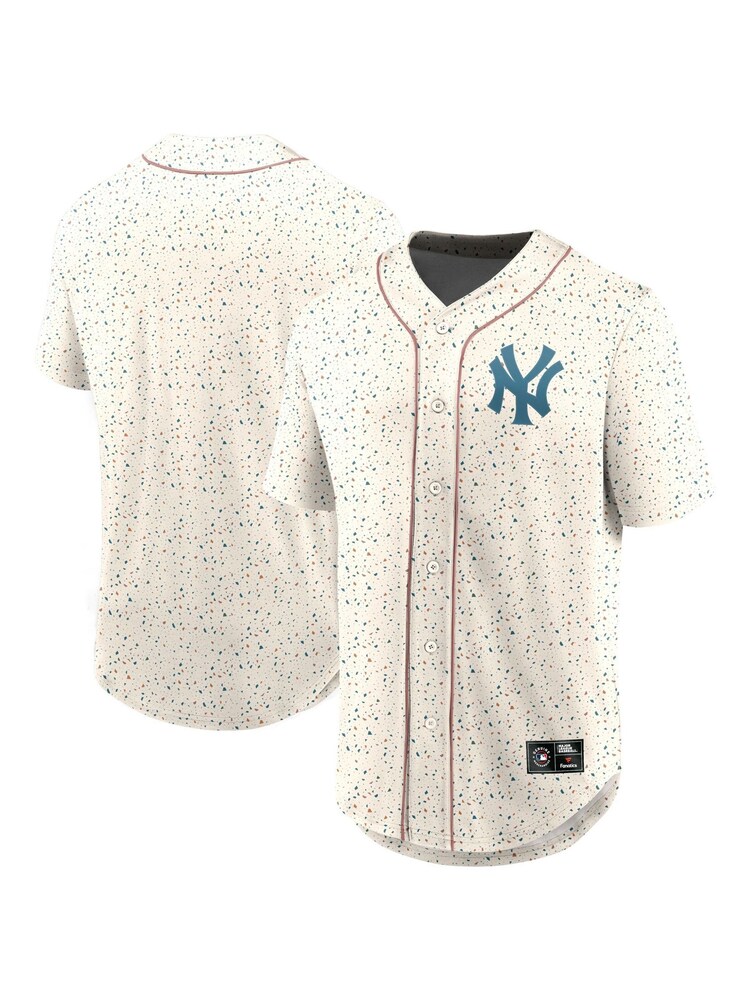 Fanatics MLB New York Yankees Terrazzo Foundations White FootBall Shirt - Image 1 of 3
