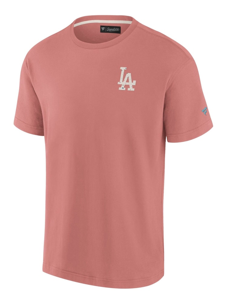 Fanatics Pink MLB Los Angeles Dodgers Terrazzo Short Sleeve Crew 100% Cotton T-Shirt - Image 2 of 3