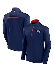 Fanatics Blue NFL New England Patriots Defender Streaky Poly Quarter Zip Sweatshirt - Image 1 of 3