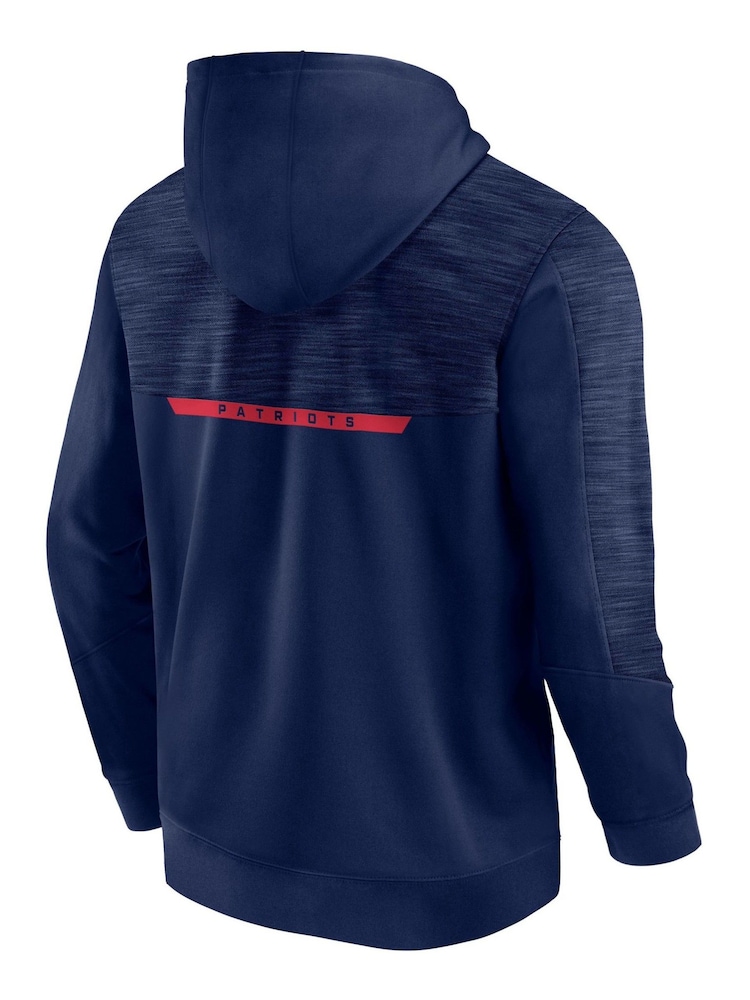 Fanatics Blue NFL New England Patriots Defender Streaky Poly Fleece Pullover Hoodie - Image 2 of 3