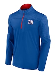 Fanatics Blue NFL New York Giants Defender Streaky Poly Quarter Zip Sweat Top - Image 2 of 3