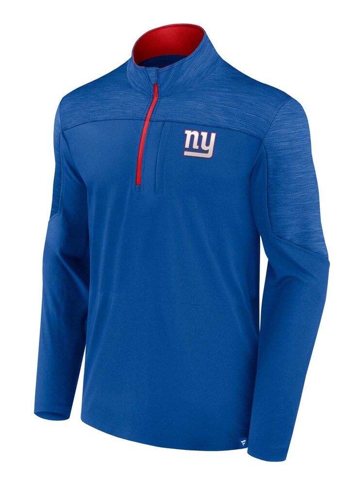 Fanatics Blue NFL New York Giants Defender Streaky Poly Quarter Zip Sweat Top - Image 2 of 3
