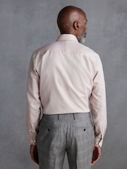 Neutral Brown Regular Fit Signature Royal Oxford Long Sleeve Single Cuff 100% Cotton Shirt - Image 3 of 7