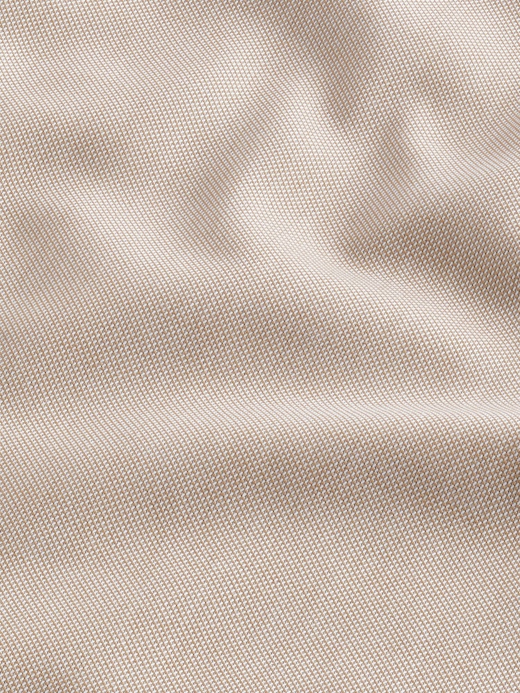 Neutral Brown Regular Fit Signature Royal Oxford Long Sleeve Single Cuff 100% Cotton Shirt - Image 7 of 7