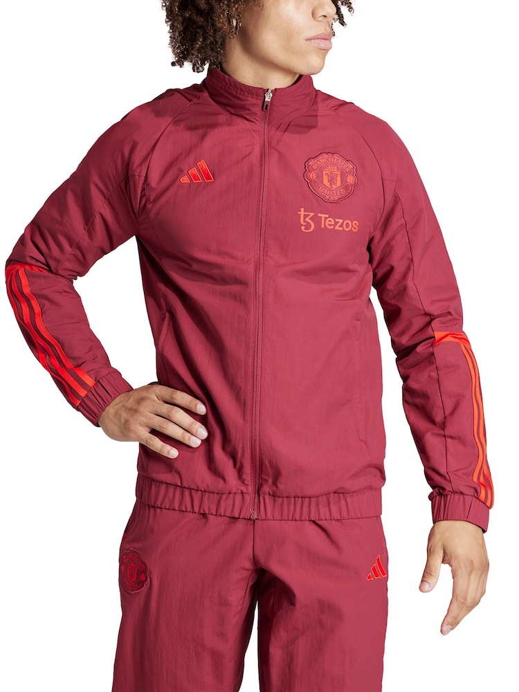 adidas Dark Red Manchester United European Training Presentation Jacket - Image 1 of 5