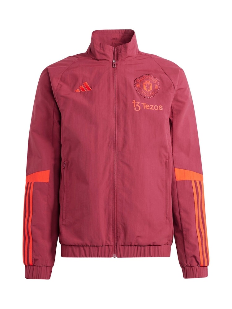 adidas Dark Red Manchester United European Training Presentation Jacket - Image 5 of 5 adidas Dark Red Manchester United European Training Presentation Jacket - Image 5 of 5