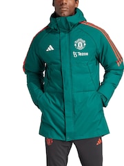 adidas Green Manchester United Training Stadium Parka Jacket - Image 1 of 3