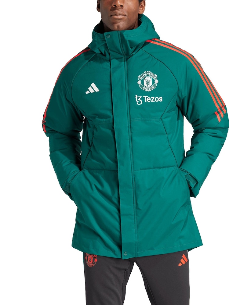 adidas Green Manchester United Training Stadium Parka Jacket - Image 1 of 3