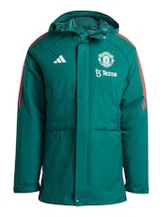 adidas Green Manchester United Training Stadium Parka Jacket - Image 3 of 3