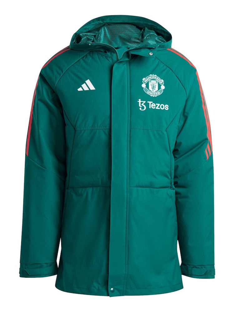 adidas Green Manchester United Training Stadium Parka Jacket - Image 3 of 3