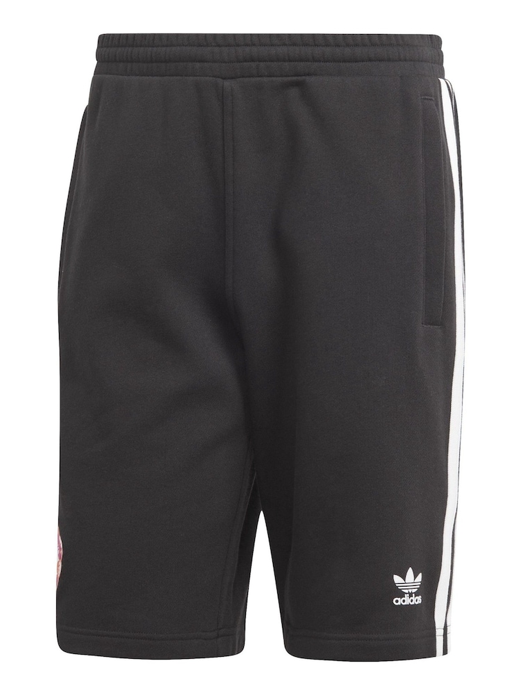 adidas Black 100% Cotton Manchester United x Originals Shorts - Image 5 of 5