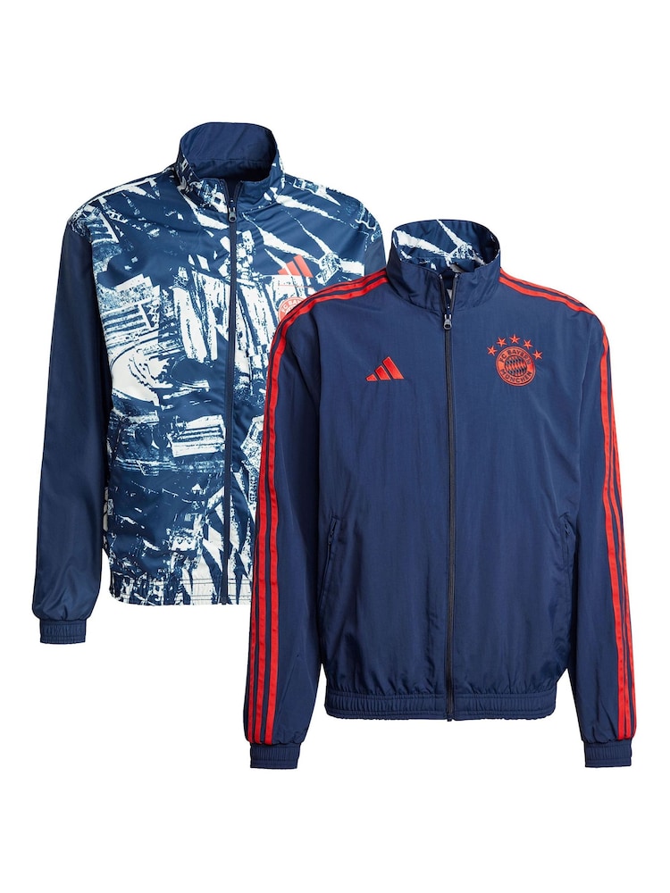 adidas Blue FC Bayern Anthem Jacket - Image 1 of 3 adidas Blue FC Bayern Anthem Jacket - Image 1 of 3