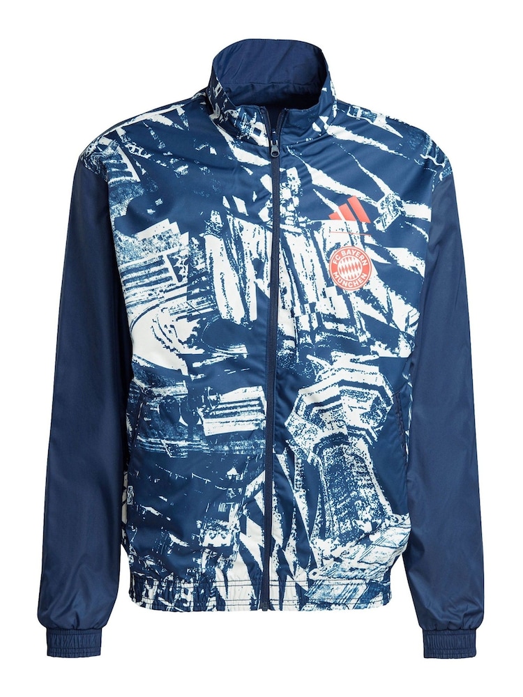 adidas Blue FC Bayern Anthem Jacket - Image 2 of 3 adidas Blue FC Bayern Anthem Jacket - Image 2 of 3