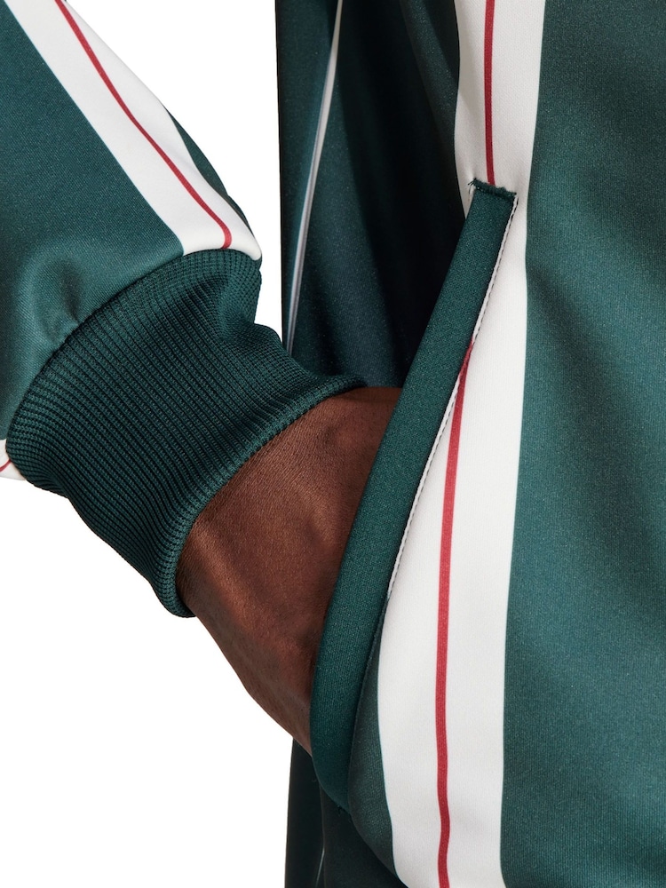 adidas Green Manchester United Lifestyler Track Top Coat Jacket - Image 4 of 5