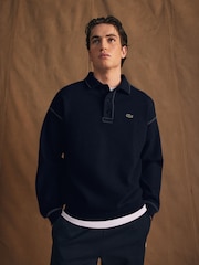 Lacoste Blue Double Faced Pique Sweatshirt - Image 4 of 7