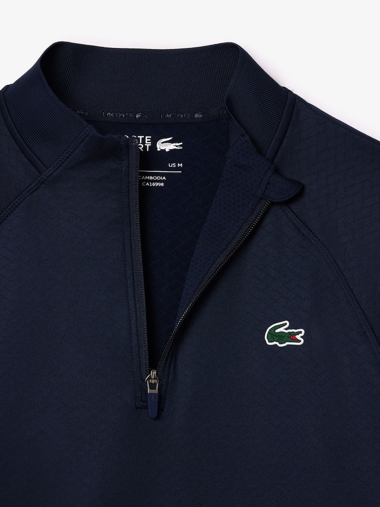 Lacoste Blue Technical Golf Quarter Zip Sweatshirt - Image 6 of 6 Lacoste Blue Technical Golf Quarter Zip Sweatshirt - Image 6 of 6