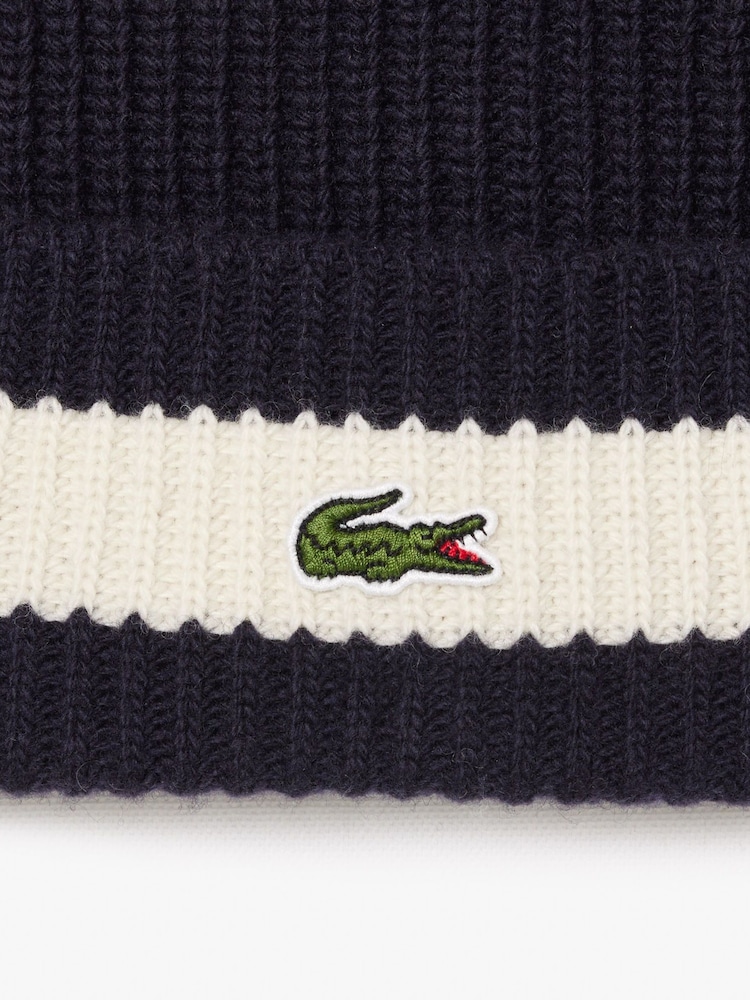 Lacoste Blue Winter Beanie - Image 2 of 2