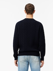 Lacoste Blue Textured Crew Neck Jumper - Image 2 of 6