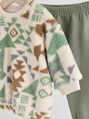 Green Aztec Fleece Top and Joggers Set - Image 10 of 14
