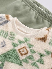 Green Aztec Fleece Top and Joggers Set - Image 11 of 14