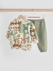 Green Aztec Fleece Top and Joggers Set - Image 5 of 14