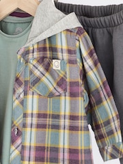 Red/Blue Check Shirt and Joggers 3 Piece Baby Set - Image 11 of 14