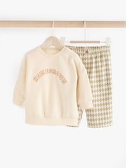 Neutral Slogan Baby Sweatshirt and Joggers Set - Image 1 of 16