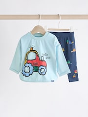 Blue Tractor Baby Top And Leggings Set - Image 1 of 12