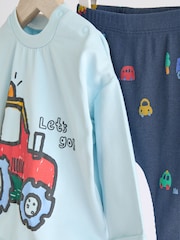 Blue Tractor Baby Top And Leggings Set - Image 10 of 12
