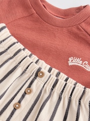 Rust Brown Stripe Baby Top And Leggings Set - Image 8 of 13