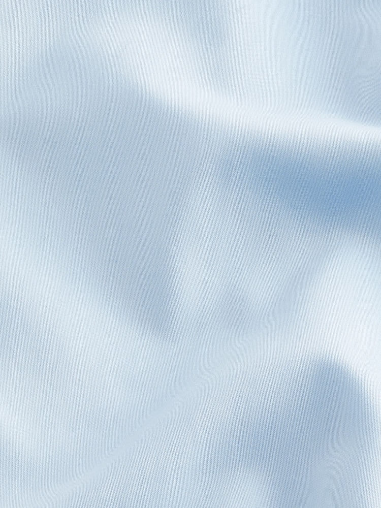 Light Blue Slim Fit Signature Long Sleeve 100% Cotton Shirt With Cutaway Collar - Image 8 of 9