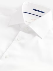 White Slim Fit Signature Long Sleeve 100% Cotton Shirt With Cutaway Collar - Image 7 of 8