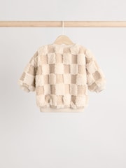 Neutral Check Baby Fleece Top and Joggers Set - Image 4 of 11