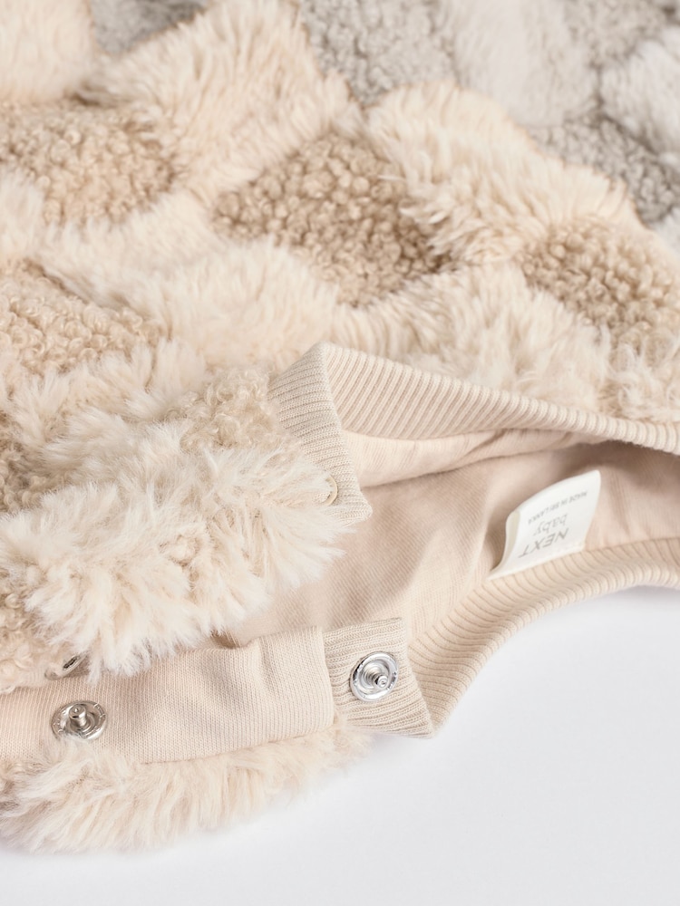 Neutral Check Baby Fleece Top and Joggers Set - Image 9 of 11