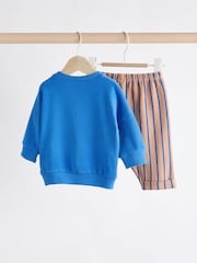 Blue/Rust Baby Sweatshirt and Joggers Set - Image 2 of 12