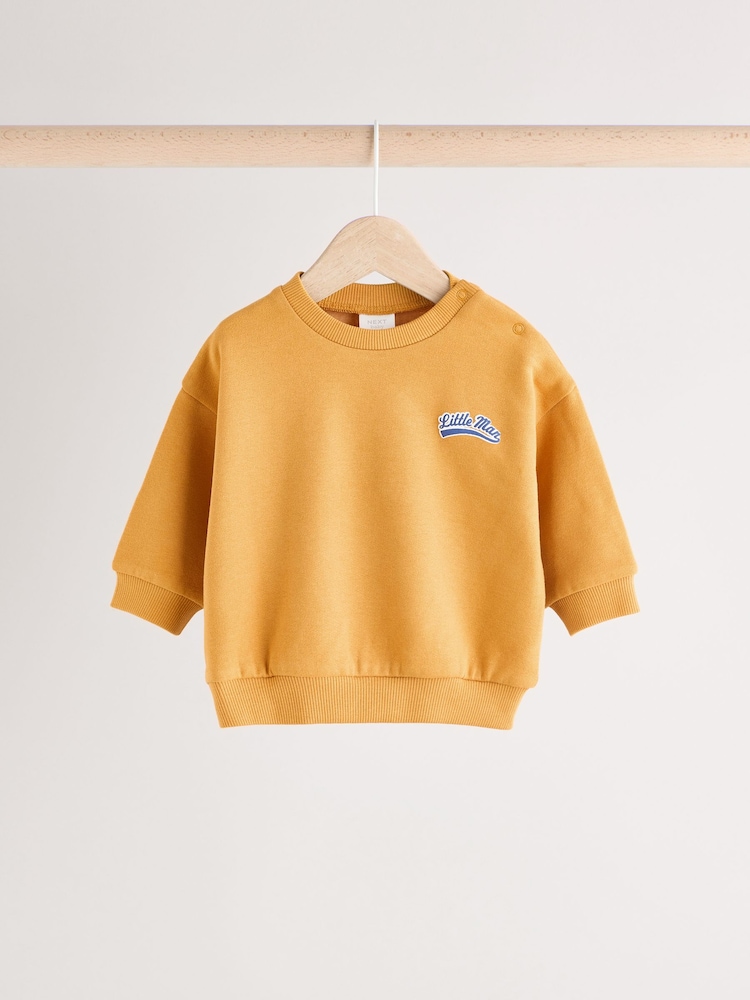 Amarillo ocre - Conjunto de sudadera y pantalones de chándal para bebé - Imagen 2 de 11