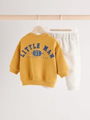 Amarillo ocre - Conjunto de sudadera y pantalones de chándal para bebé - Imagen 4 de 11