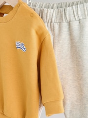 Amarillo ocre - Conjunto de sudadera y pantalones de chándal para bebé - Imagen 7 de 11