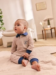 Red Stripe Baby Sweat Romper - Image 2 of 12